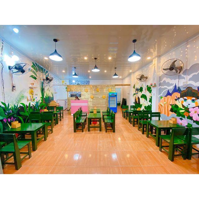 bàn ghế  trà sữa hồng kông ( có tựa ) - Bàn Ghế Gỗ - Bàn Ghế Cafe HPCF 07 - 02 HP Decor