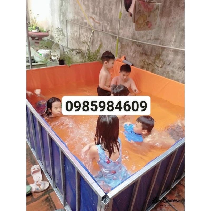 Bể Bạt nuôi ếch, ốc, cá, lươn, bể bạt tắm cho trẻ nhỏ - bạt ép nhiệt 2 lớp cao cấp