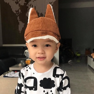 Mũ nhung lót bông tay gấu cực yêu