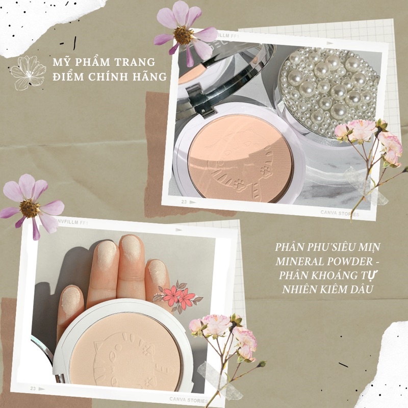 Phấn Khoáng Kiềm Dầu Siêu Mịn Trang Điểm Tự Nhiên Mineral Powder