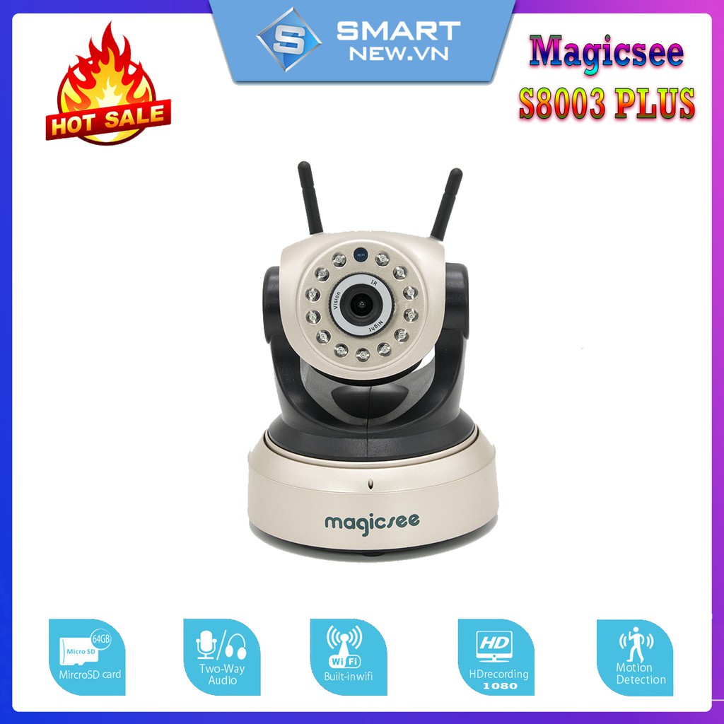 [Mã SKAMPUSHA7 giảm 8% đơn 250k]Camera IP Wifi Không dây Magicsee S8003 Plus - Full HD1080 - Camera giám sát 24/24