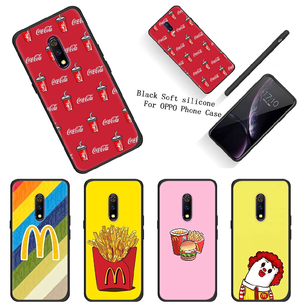 Ốp điện thoại silicon mềm đen hình McDonalds cho OPPO F11 R17 Pro F1Plus A9 R9 R9S R15 A1K A5 A9 2020