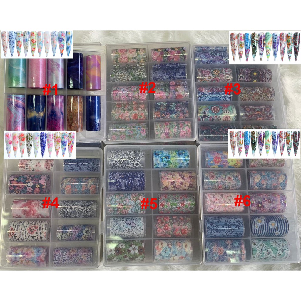 Foil Dán Móng Hoa, Giấy Bóng Tuyệt Đẹp - Lẻ 1 Hộp