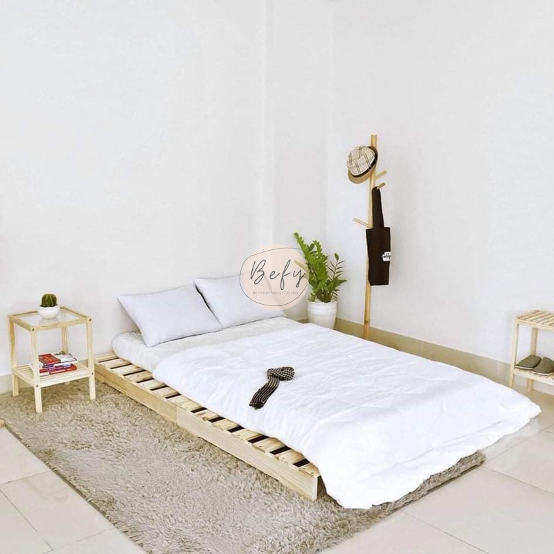 Giường Pallet / Giường Ngủ Pallet Gỗ Thông Gấp Gọn / Giường Gỗ Cho Homestay 1M - 1M8 - Befy