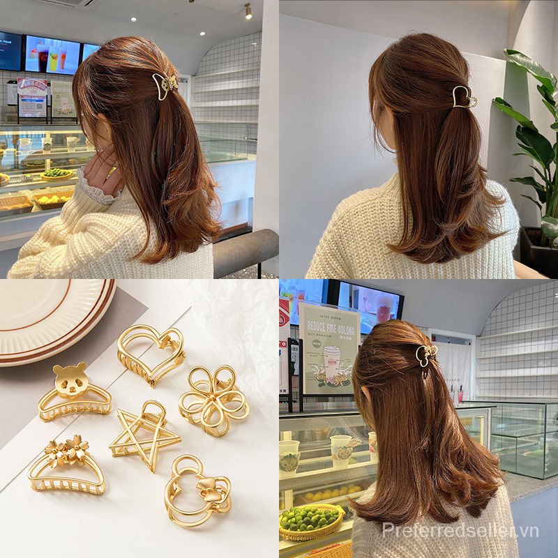 New Barrettes Metal Adult Hair Volume Less Back Head Mini Claw Clip Online Influencer Refined Ponytail Clip wngN