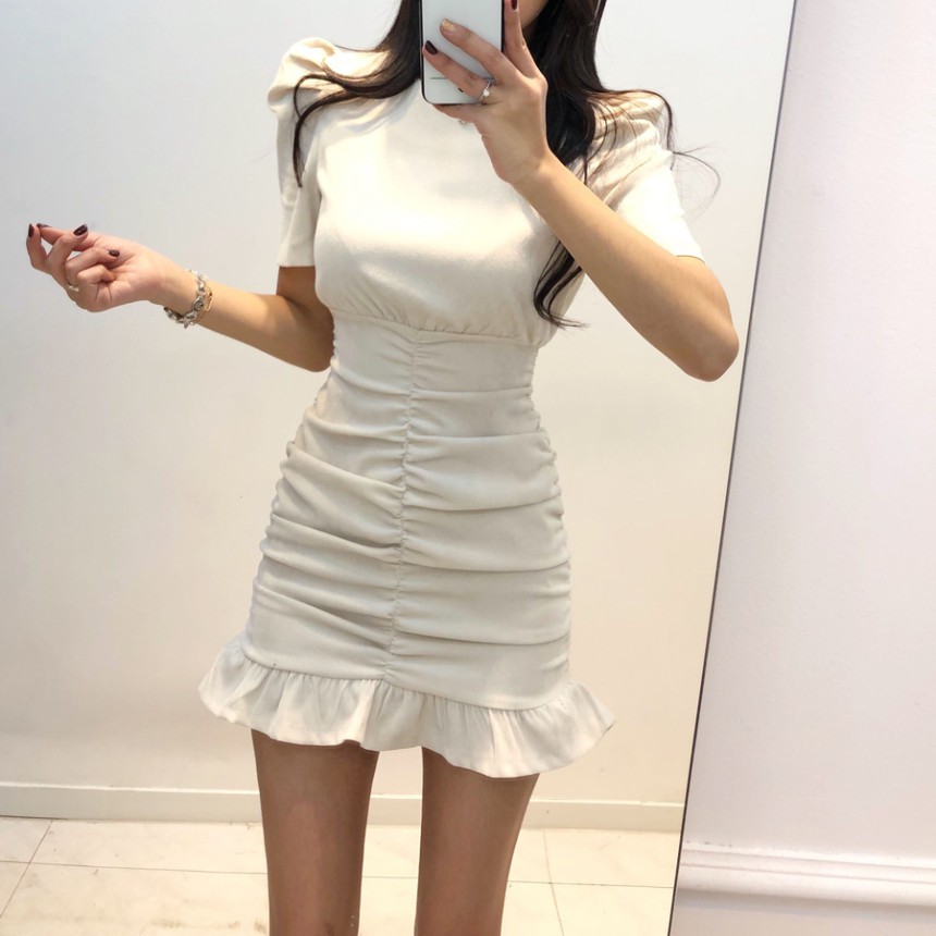 Đầm nữ dáng ôm midi tay ngắn Emilyshop