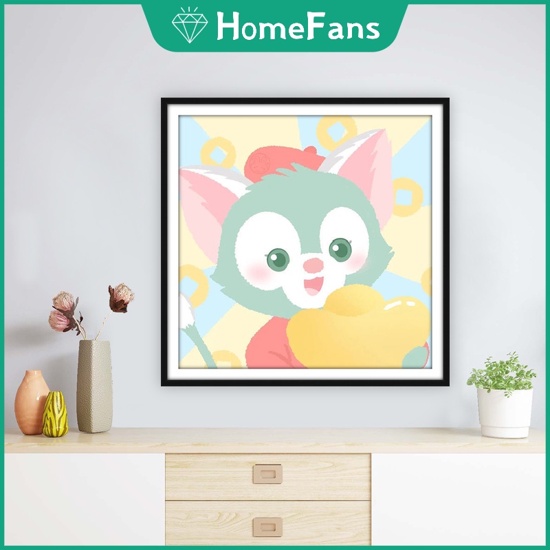 Bộ Tranh Đính Đá 5D Họa Tiết Hoạt Hình Duffy/ Disney Độc Đáo DIY 30x30cm/40x40cm