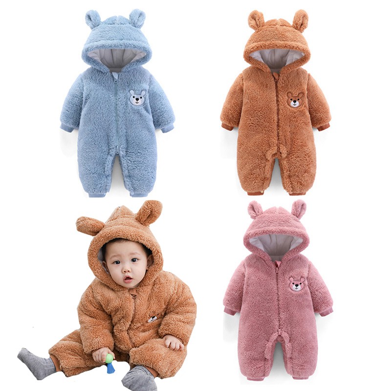 Body lông ủ ấm 3 lớp khóa kéo cho bé 0-12 tháng Hàng cao cấp xuất khẩu Châu Âu SLNB05