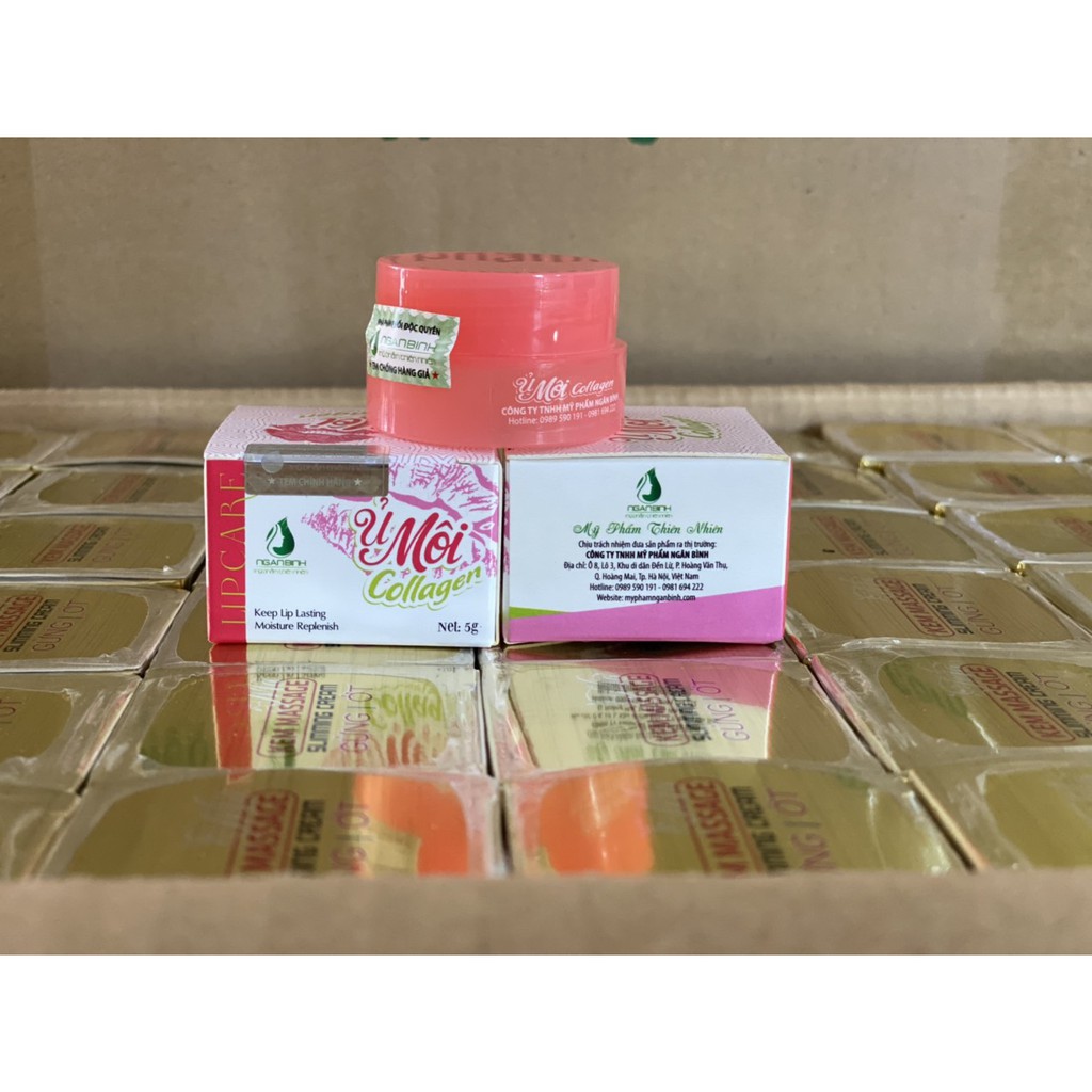 (Combo 2 lọ) ủ dưỡng hồng môi,ủ môi collagen ngân bình chính hãng