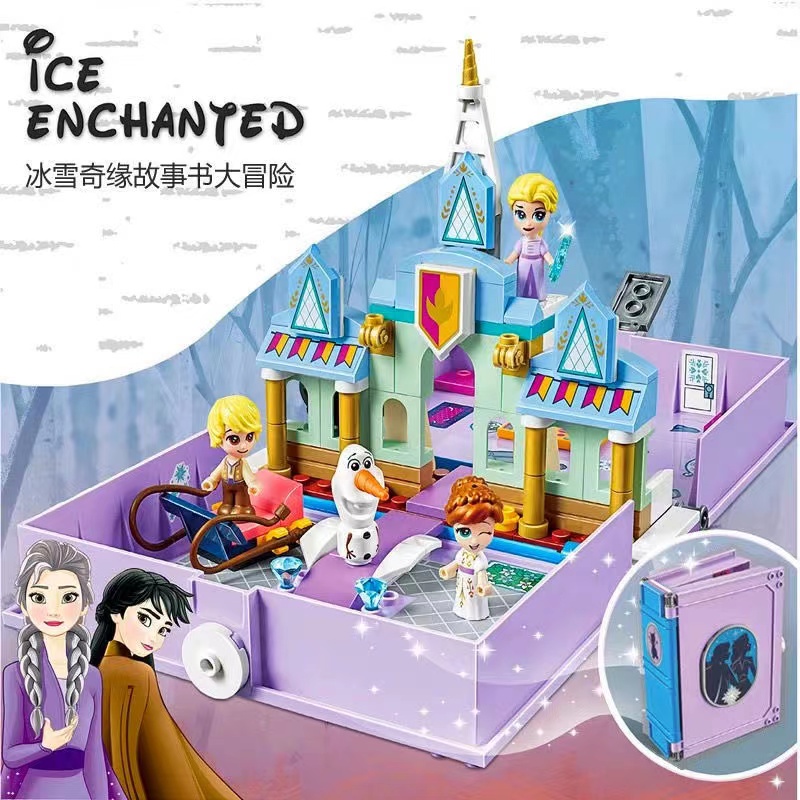 Disney Princess Mermaid Frozen Elsa Building Block Storybook Đồ chơi Lego Girls tương thích