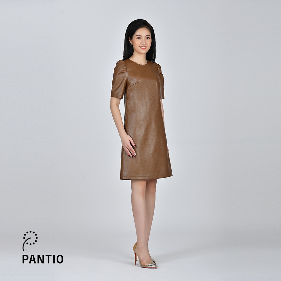 Đầm dạo phố chất liệu da dáng chữ A  FDP52699- PANTIO