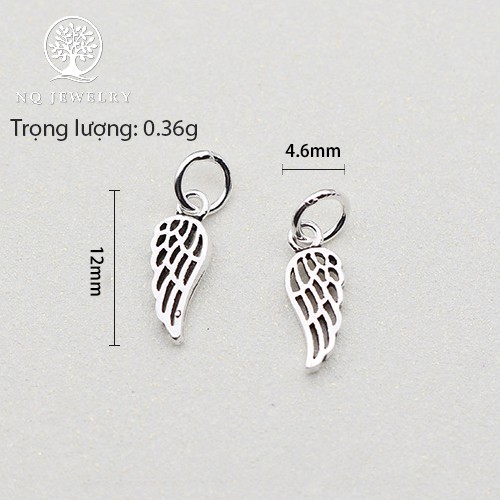 Charm bạc hình cánh thiên thần treo - NQ Jewelry