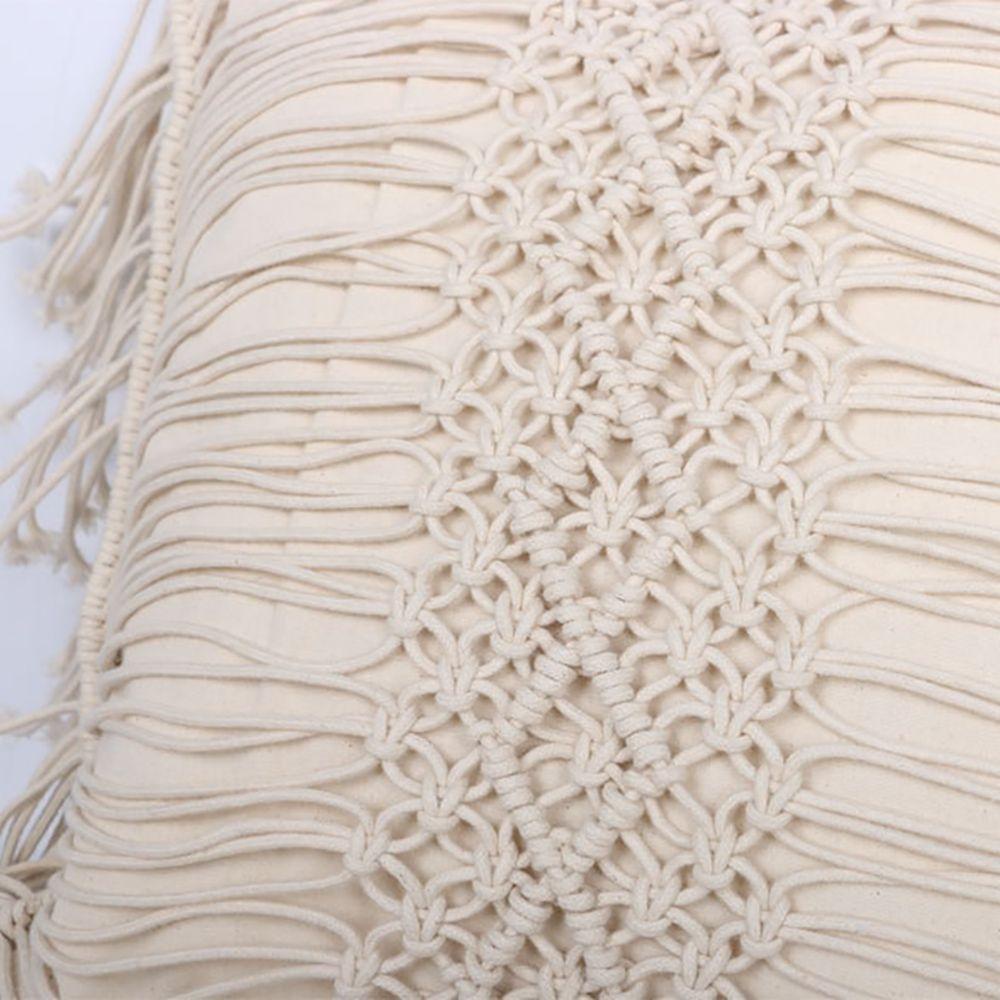 Vỏ Gối Chất Liệu Cotton Lanh Màu Trơn Phối Tua Rua Phong Cách Bohemian Thời Trang