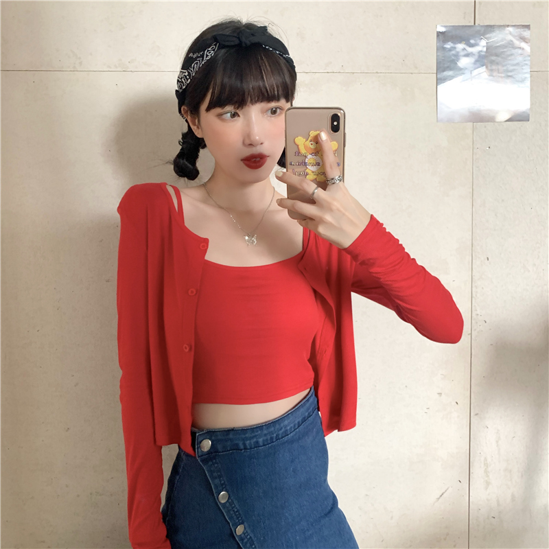 SUXI Áo Khoác Cardigan Tay Dài Màu Trơn Thời Trang Mùa Thu Cho Nữ