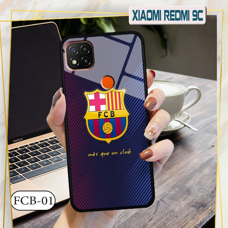 [Mã ELORDER5 giảm 10K đơn 20K] Ốp lưng kính 3D Xiaomi Redmi 9C-hình đội bóng