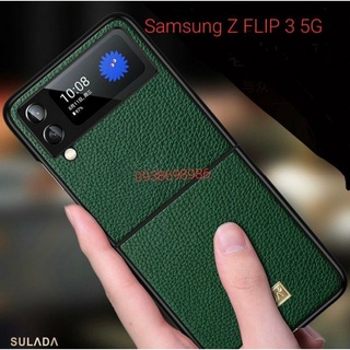 Ốp lưng sulada da sần cho samsung z flip 3 5g sáng chảnh