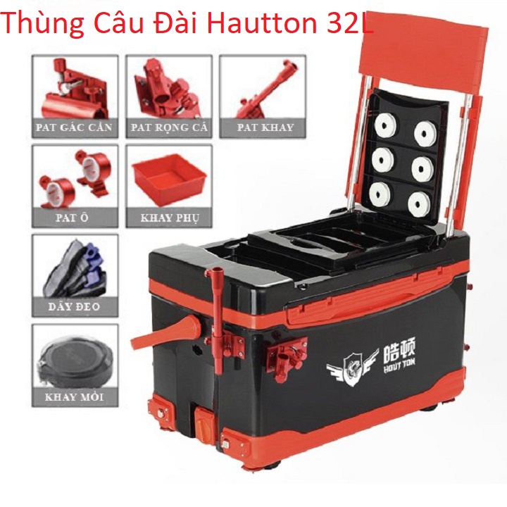 Thùng Câu Đài Hautton 32L 4 Chân Nâng Dày Đa Chức Năng Siêu Nhẹ Thiết Kế Mới Nhất 2022