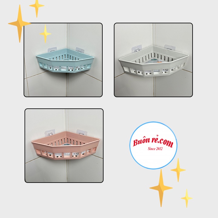 Khay tam giác dán tường Hokori Việt Nhật  đựng vật dụng nhà tắm nhà bếp, Kệ đựng đồ đa năng nhựa PP cao cấp 01620