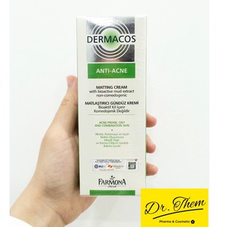 ✅[Chính Hãng] Dermacos Kem Giảm Bóng Nhờn, Ngừa Mụn Farmona Dermacos Anti Acne Matting Cream 50ml - Chứa Bùn Hoạt Tính