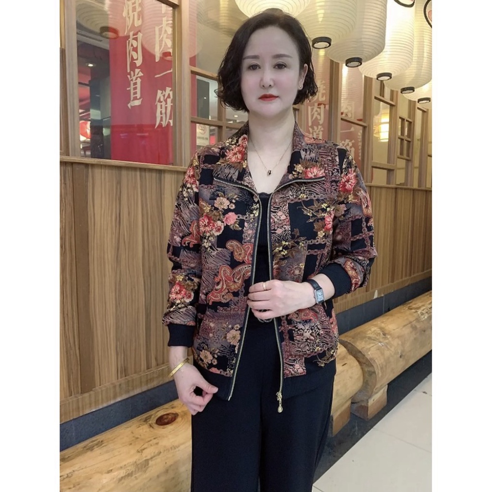 Áo khoác cho mẹ in 3D độc lạ -  Áo khoác bomber nữ trung niên chất BC