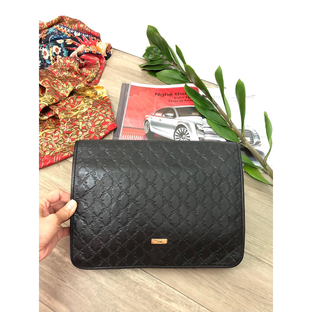 Thanh lý clutch unisex hiệu Long.Champ của Pháp da thật