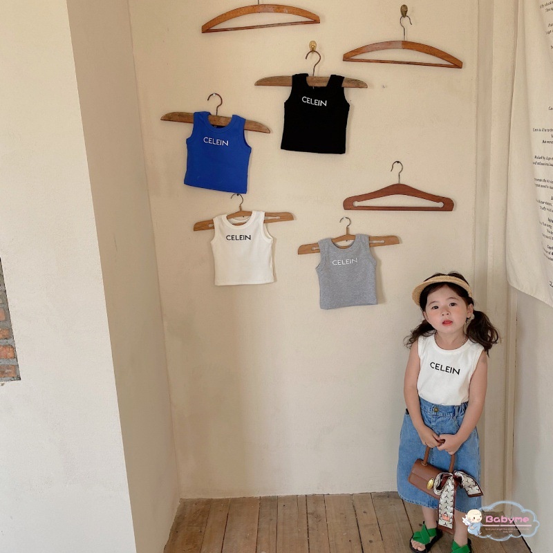 Áo Thun Cotton Không Tay Màu Trơn Dễ Thương Dành Cho Bé Gái