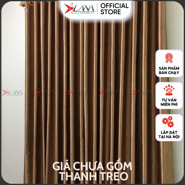 Rèm cửa màu nâu sang trọng họa tiết nhẹ nhàng sang trọng vải gấm cao cấp phù hợp cửa chính, cửa sổ