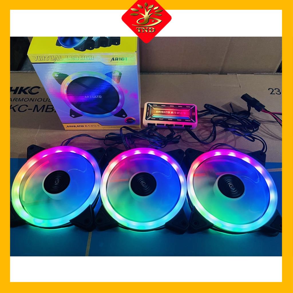 Combo 3 Fan led RGB case 12cm Arigato 101