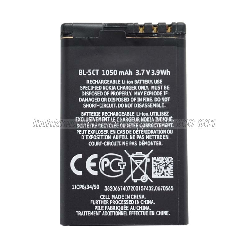 Pin điện thoại Nokia C5 C6-01 C3-01 6303 6303i 6730 Classic 5220 BL-5CT Zin