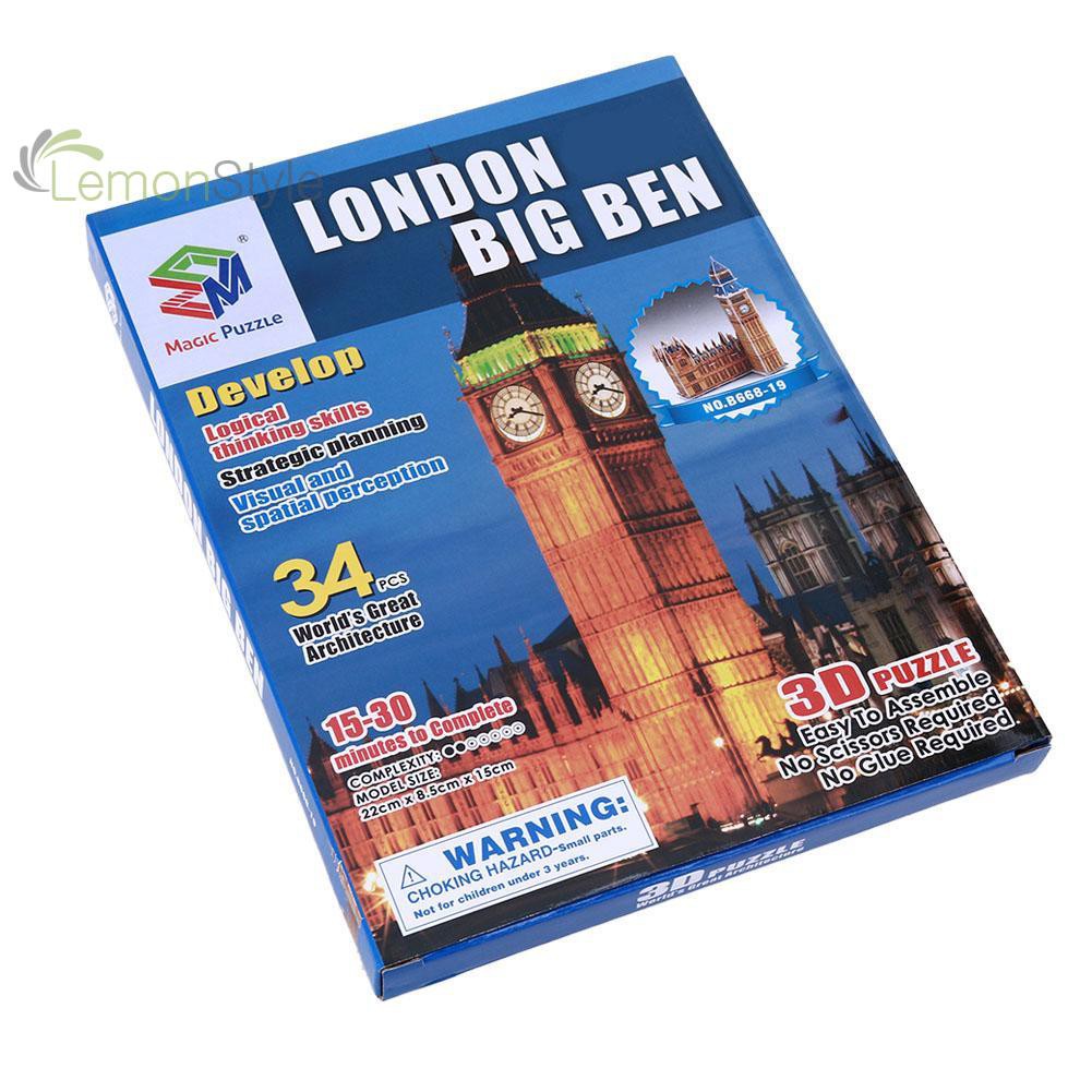 Bộ đồ chơi lắp ghép mô hình tháp Big Ben 3D DIY cho bé