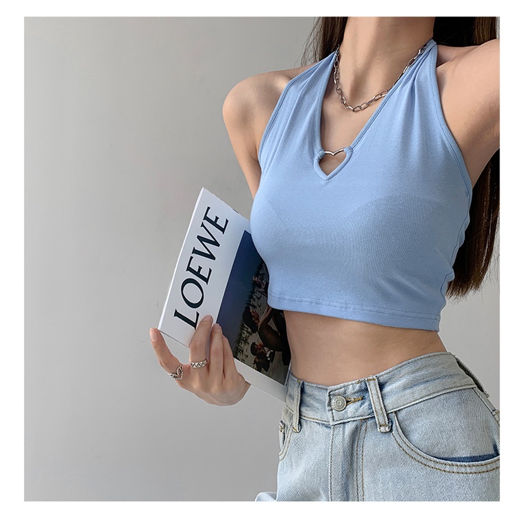 Cocory vn Áo Croptop Sát Nách Cổ Chữ V Quyến Rũ Cho Nữ Có 5 Màu Tùy Chọn