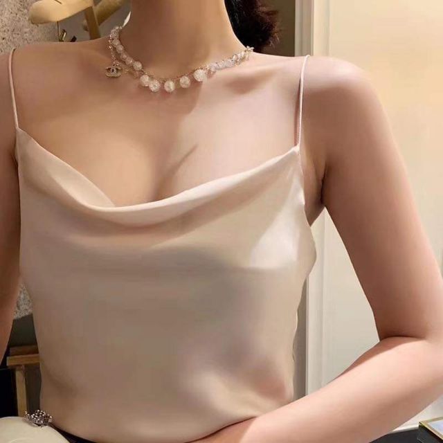 Áo 2 dây cổ đổ chất lụa cao cấp loại xịn m79 | BigBuy360 - bigbuy360.vn