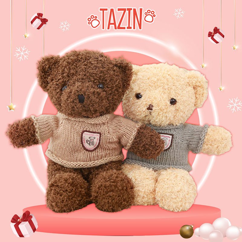 Gấu bông teddy head tales, teddy head tales bông len mini cao cấp Tazin