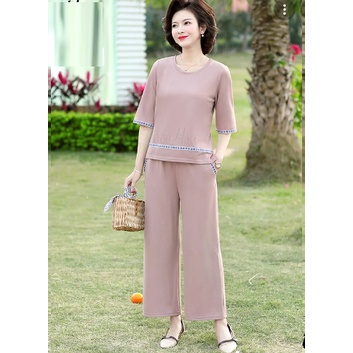 [Link đại diện Set hong sam] Set đồ bộ trung niên