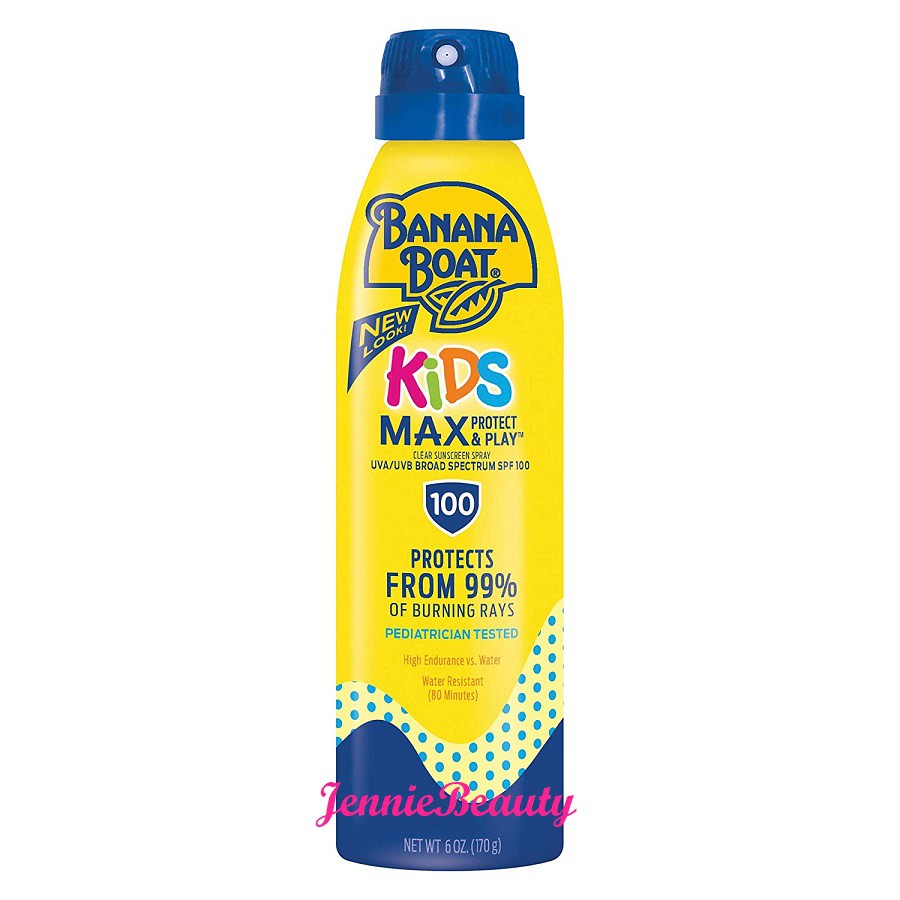 Xịt chống nắng Banana Boat Kids Max Protect &amp; Play Spray Sunscreen SPF100 (170g) _bảo vệ toàn diện cho bé yêu