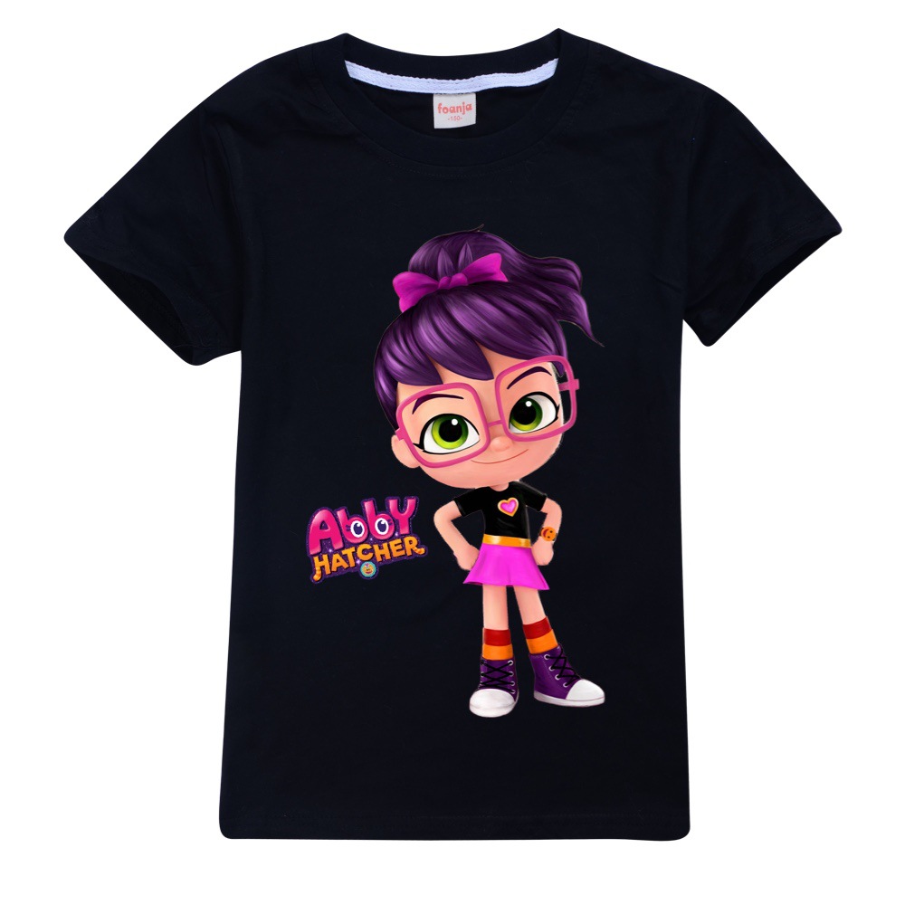 Abby hatcher 2021 boys pure cotton T-shirt 2-15 years old children's summer new fashion casual sweatshirt girls multicolor tops