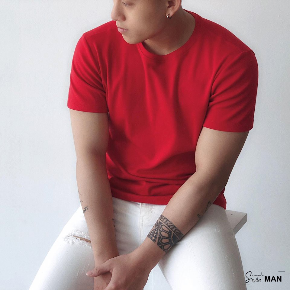 [Freeship 150K] Áo Thun Nam Đỏ Chuẩn Xịn Áo Phông Nam Chất Đẹp Dày Mịn | BigBuy360 - bigbuy360.vn