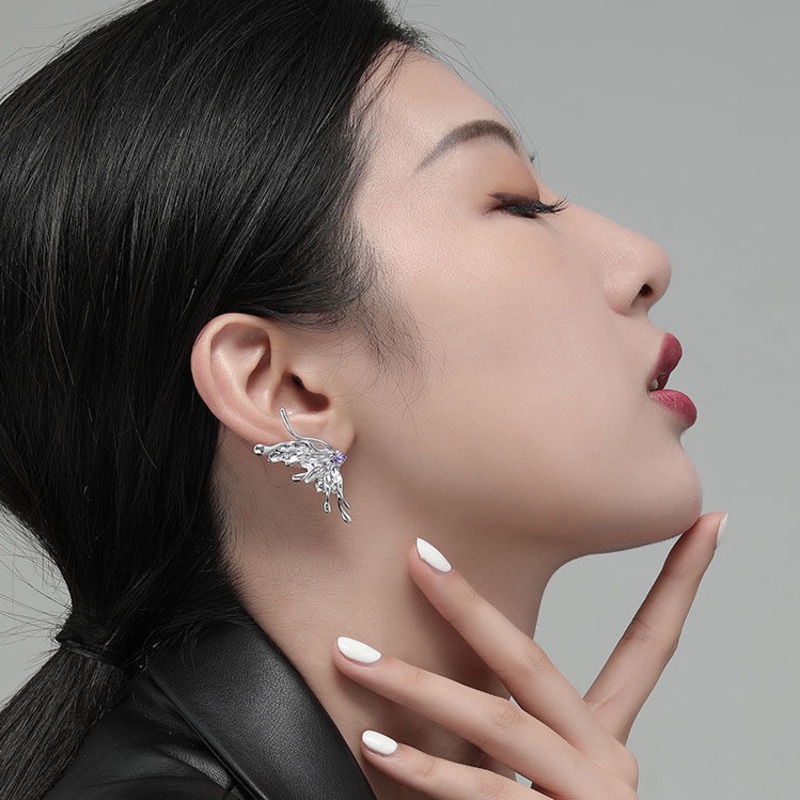 Khuyên Tai Hình Cánh Bướm Phong Cách Hip Hop Âu Mỹ Thời Trang