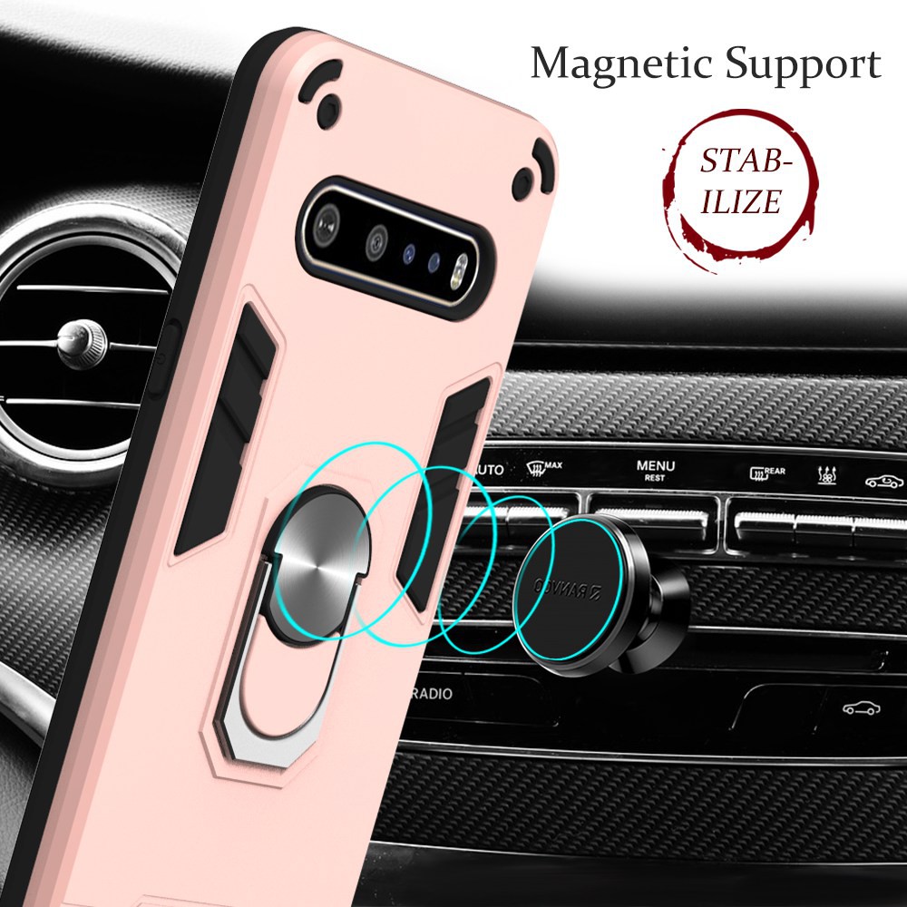 Ốp điện thoại chống sốc có nhẫn đỡ cao cấp dành cho Lg V60 Thinq 5g