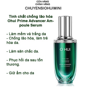 [20ml] Lọ serum ohui xanh chuyên chống lão hóa, dưỡng ẩm, làm trắng và căng bóng - OHUI Prime Advancer Ampoule Serum