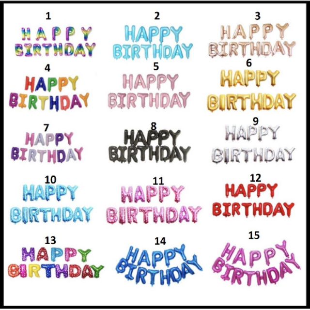 [KHO SỈ SIÊU RẺ] Bộ Chữ Happy Birthday tùy chọn màu !