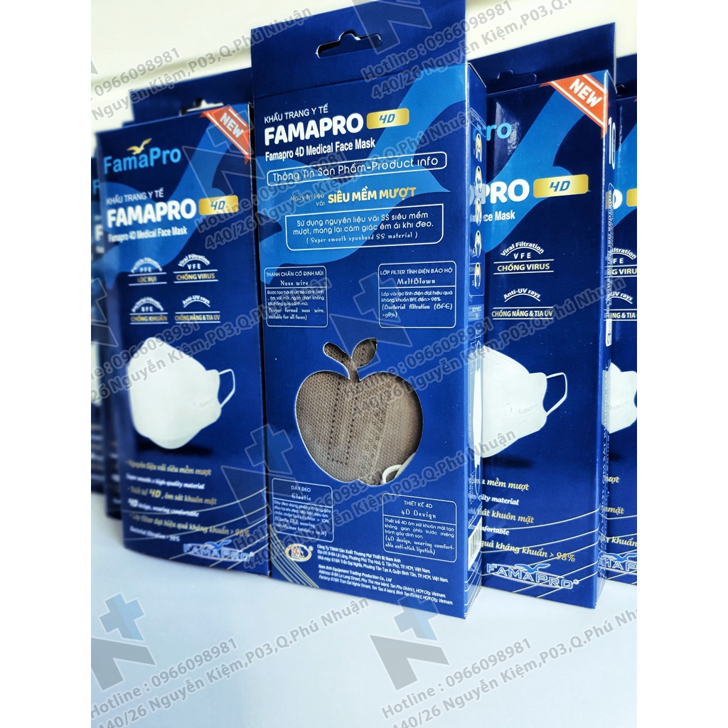 Khẩu trang 3 lớp Famapro 4D KF94   - Hộp 10 cái