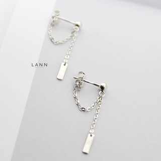 Khuyên Dây Xích Móc Thanh Trơn BẠC S925 LANN E092