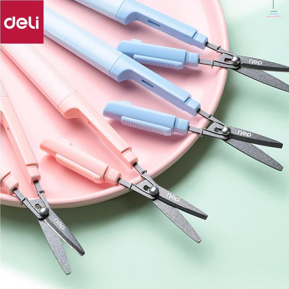 Kéo tiện lợi 105mm Deli - có khóa an toàn - 77761 [Deli]