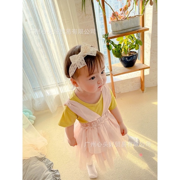 Băng đô/ Kẹp tóc nơ ren tiểu thư phong cách Hàn Quốc xinh xắn cho bé