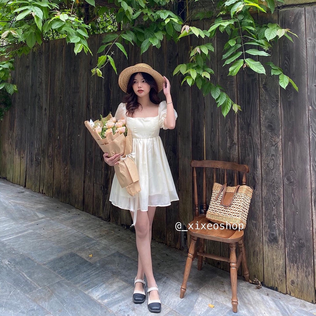 Váy đầm babydoll tơ bồng bềnh tiểu thư công chúa xixeoshop - v121 | BigBuy360 - bigbuy360.vn