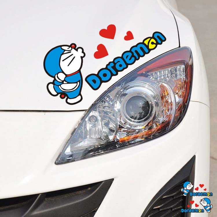 Nhãn Dán Trang Trí Cửa Kính Xe Hơi Chống Thấm Nước Hình Doraemon