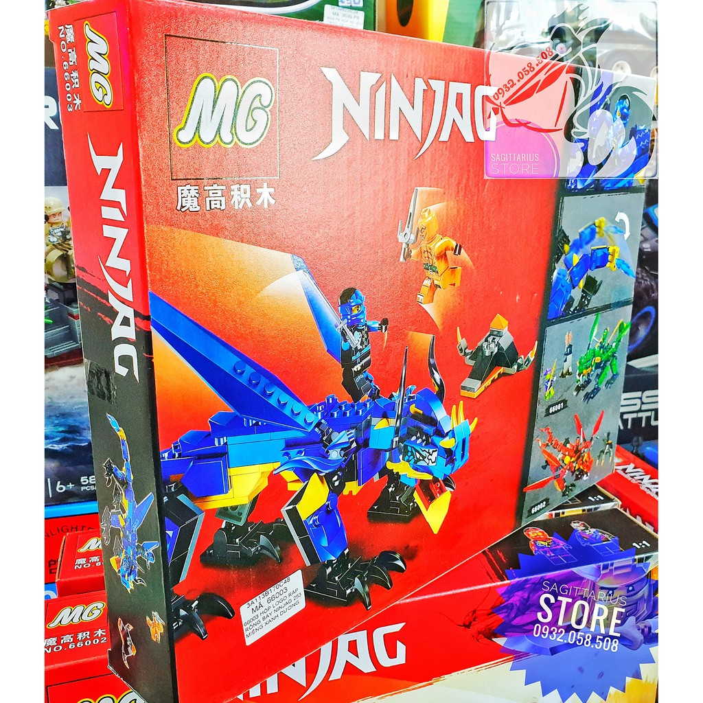 Xếp Hình LEGO lắp ráp rồng bay Ninjago 66003 ( XANH DƯƠNG - 253Pcs )