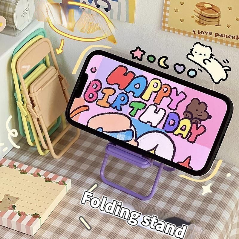 Giá Đỡ Điện Thoại Có Thể Gấp Gọn Hình Bánh Macaron Đáng Yêu