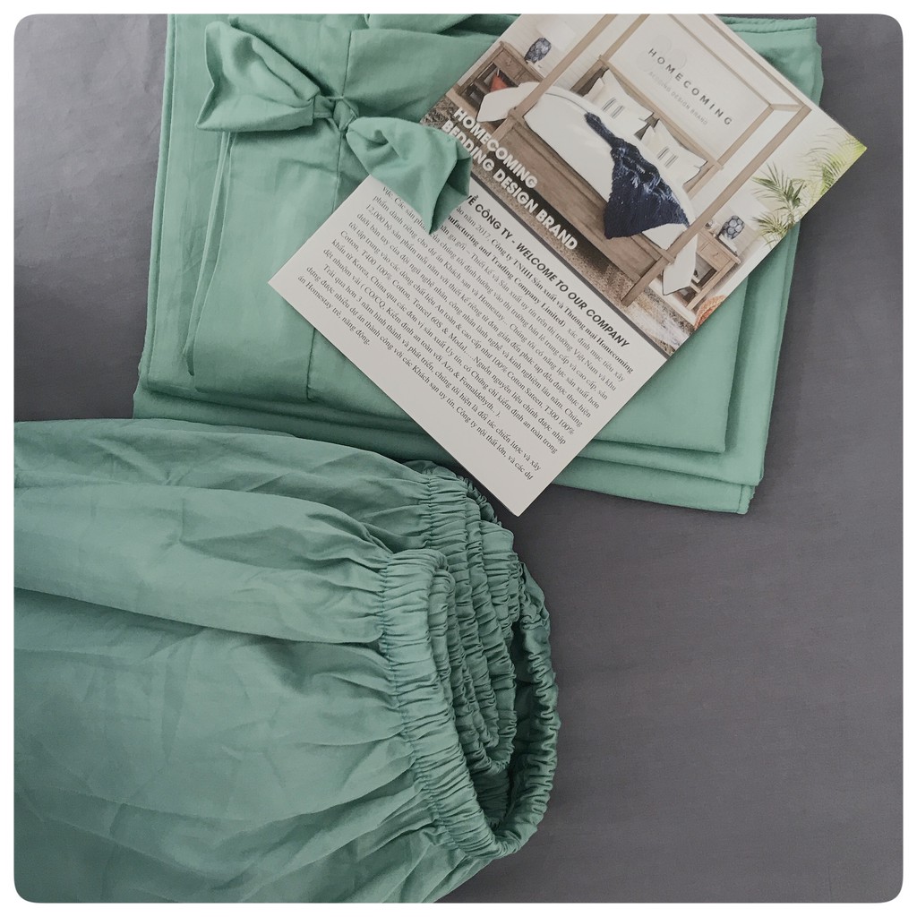 Ga giường cotton Hàn 100% màu trơn được bo chun đệm kích thước 1m6x2m/1m8x2m/2mx2m2 thương hiệu Homecoming VN